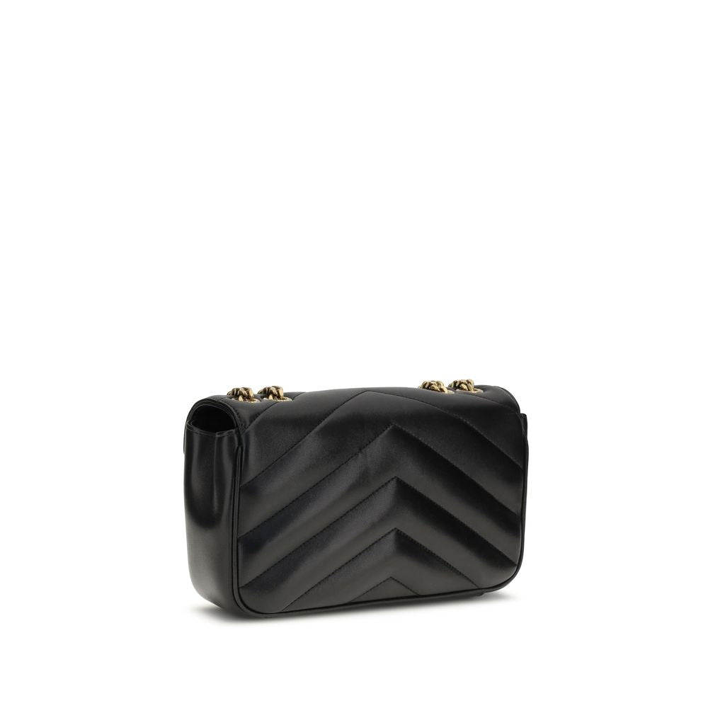 ysl chevron quilted all black new edition lou lou leather small shoulder bag