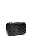 ysl chevron quilted all black new edition lou lou leather small shoulder bag