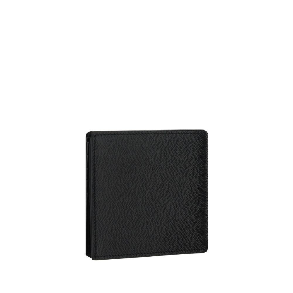 Saint Laurent Black Grained Leather Wallet