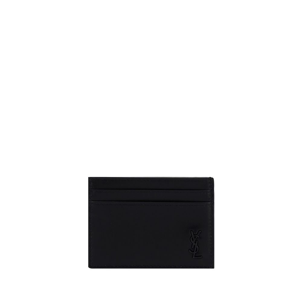 Saint Laurent YSL Slim Black Leather Card Holder