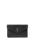 Saint Laurent large black leather envelope Clutch Bag