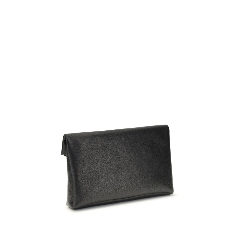 Saint Laurent large black leather envelope Clutch Bag