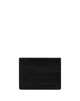 Saint Laurent Crocodile Embossed Black Leather Card Holder