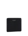 Saint Laurent Crocodile Embossed Leather Wallet - Black