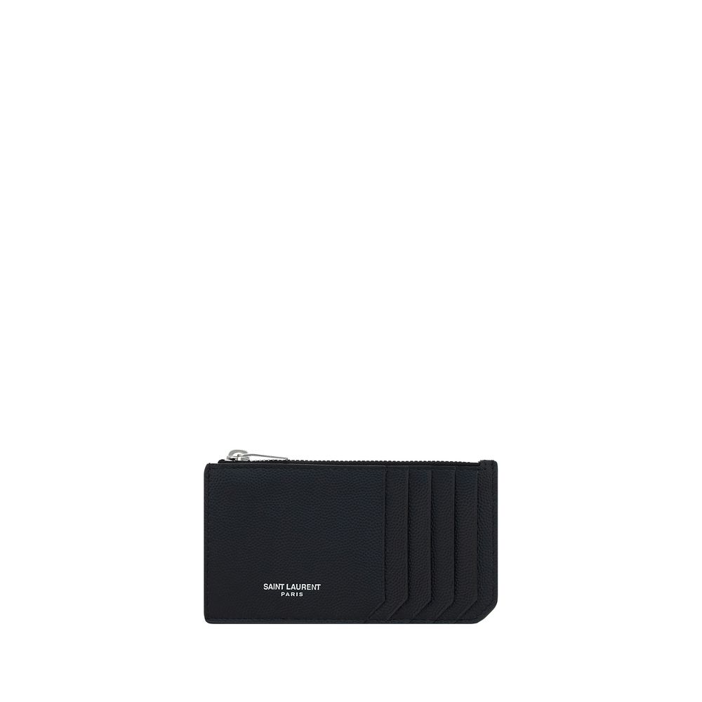 Saint Laurent Slim Black Leather Card Holder