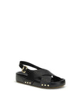 Chloé Black Leather Clog-Sandals With Slingback