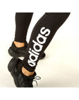 Adidas Logo Cotton-Rich Athleisure Monochrome Leggings