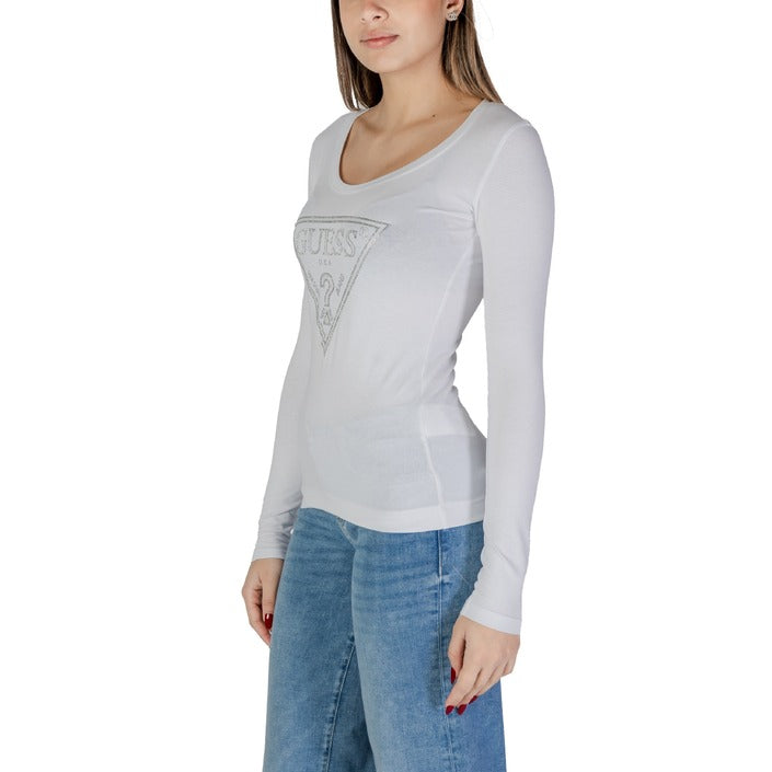 Guess Logo Cotton Stretch Long Sleeve Top