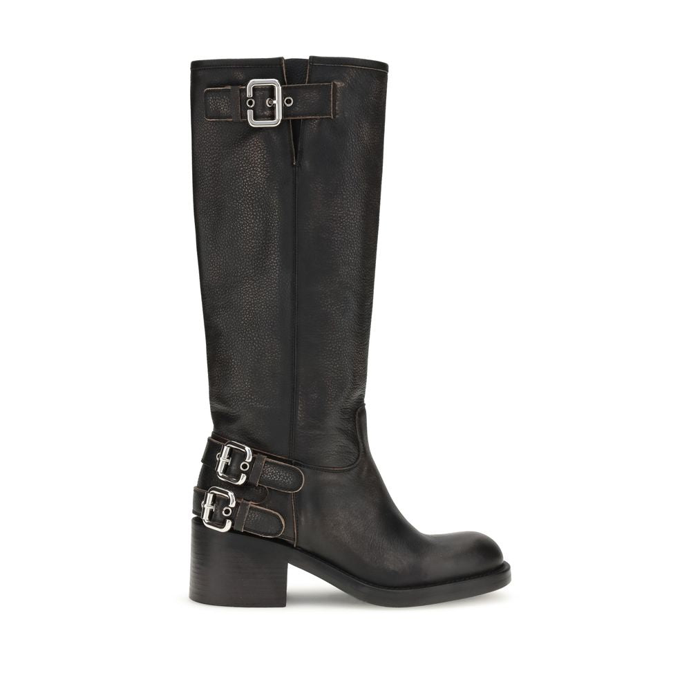 Chloé Dakota black leather biker Boots