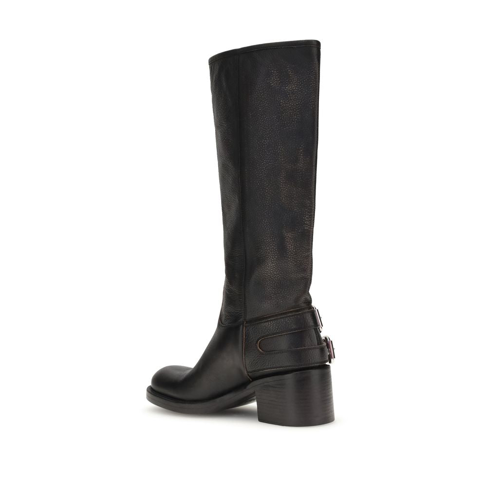 Chloé Dakota black leather biker Boots