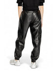 Only Leather-Look Black Baggy & Tapered Cargo Jogger Pants