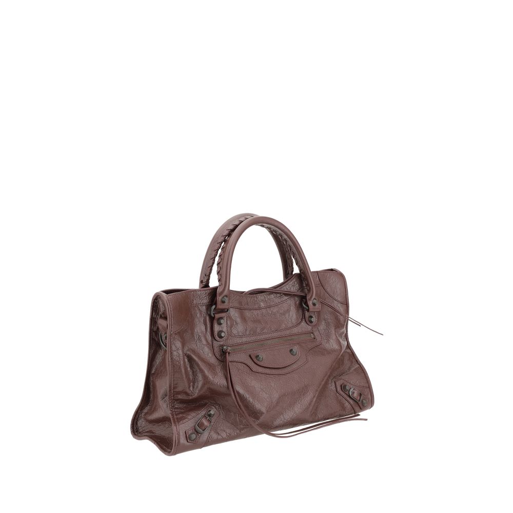 Balenciaga Brown Le City Medium Leather Shoulder Bag