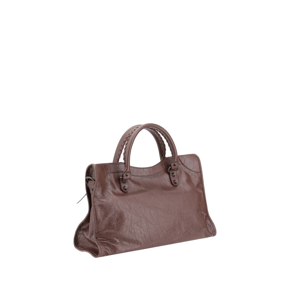 Balenciaga Brown Le City Medium Leather Shoulder Bag
