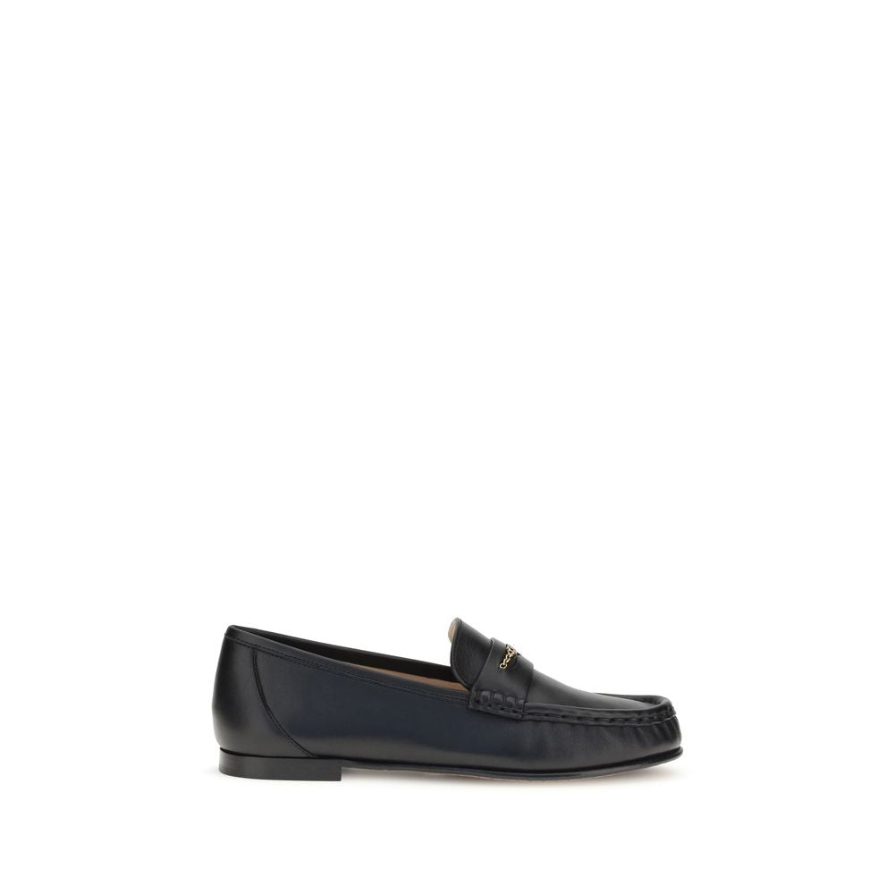 Chloé Black Leather Loafers