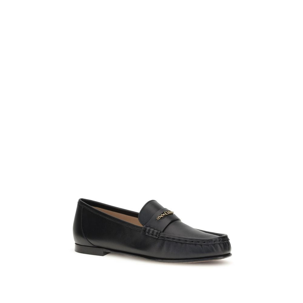 Chloé Black Leather Loafers