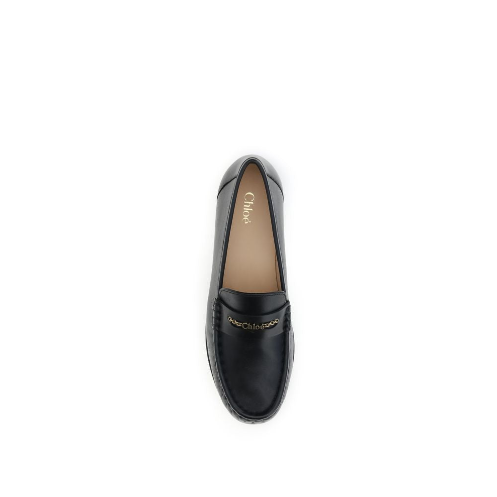 Chloé Black Leather Loafers