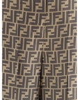 Fendi Monogram Silk Wide-Leg Pants