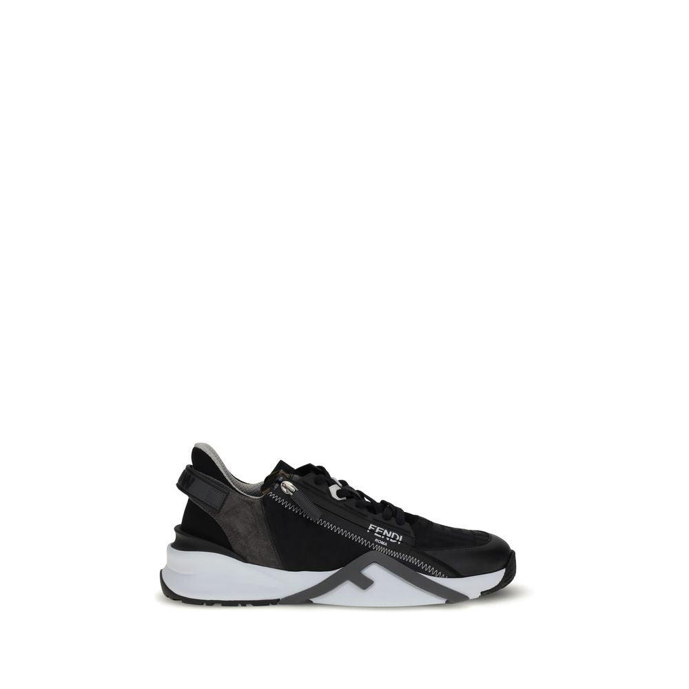 Fendi Flow Gray/Grey Leather Low Top Sneakers