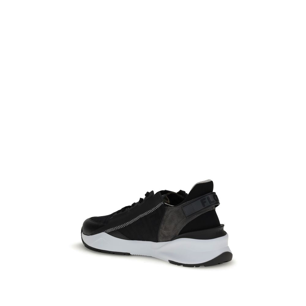 Fendi Flow Gray/Grey Leather Low Top Sneakers