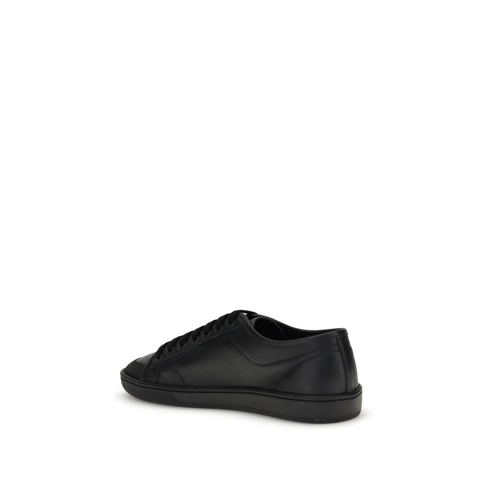 Saint Laurent All Black Leather Low Top Sneakers