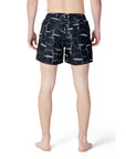 Armani Exchange Warped Logo Front Tie-Up Athleisure Swim Quick Dry Shorts