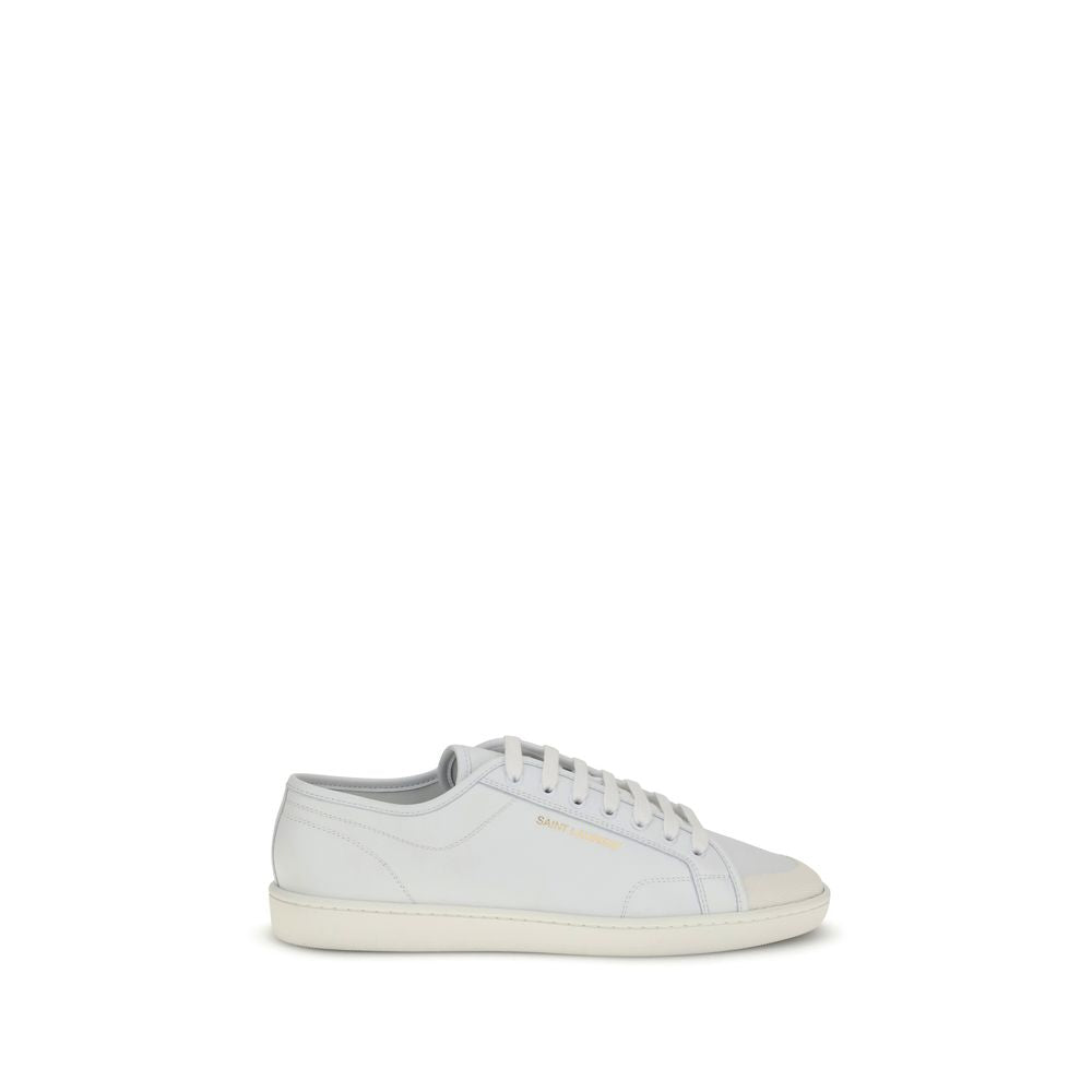 Saint Laurent All White Leather Sneakers