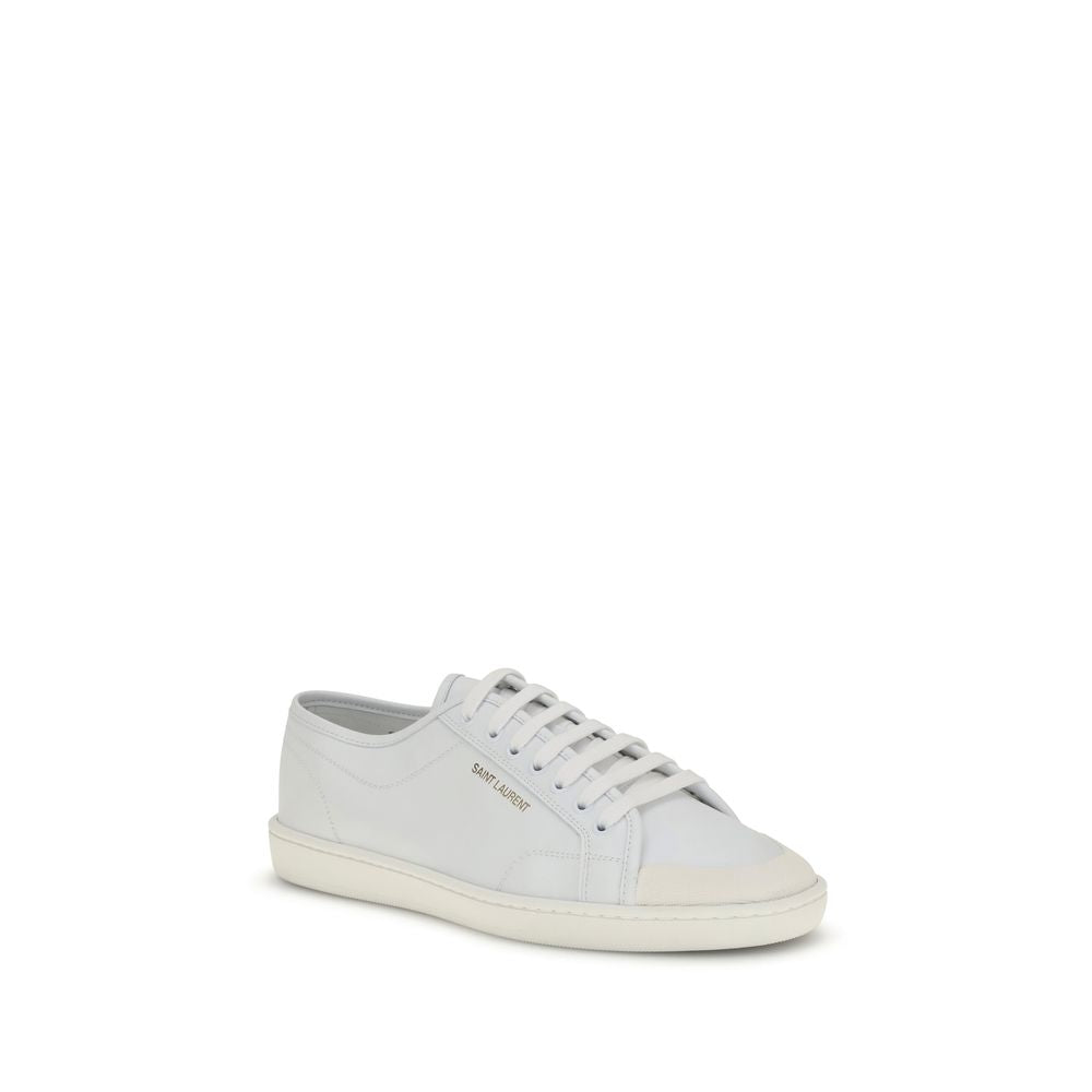 Saint Laurent All White Leather Sneakers