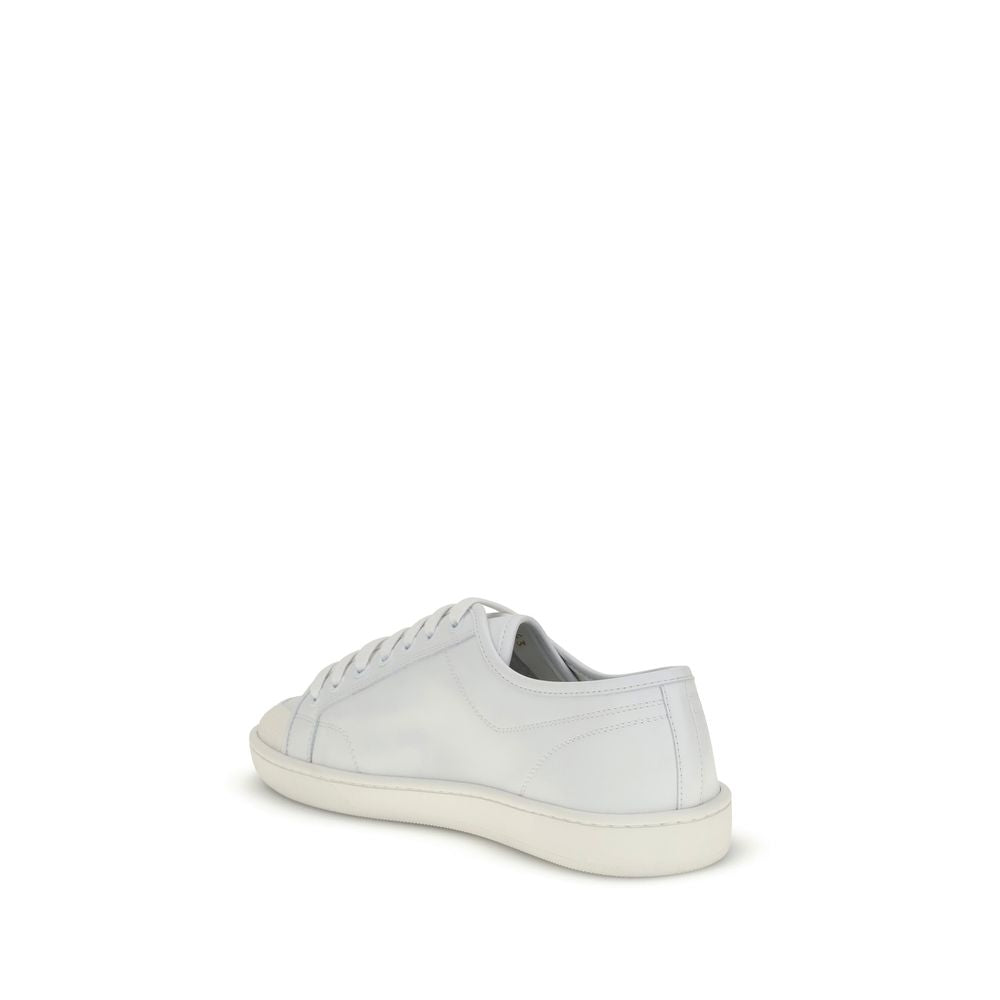 Saint Laurent All White Leather Sneakers