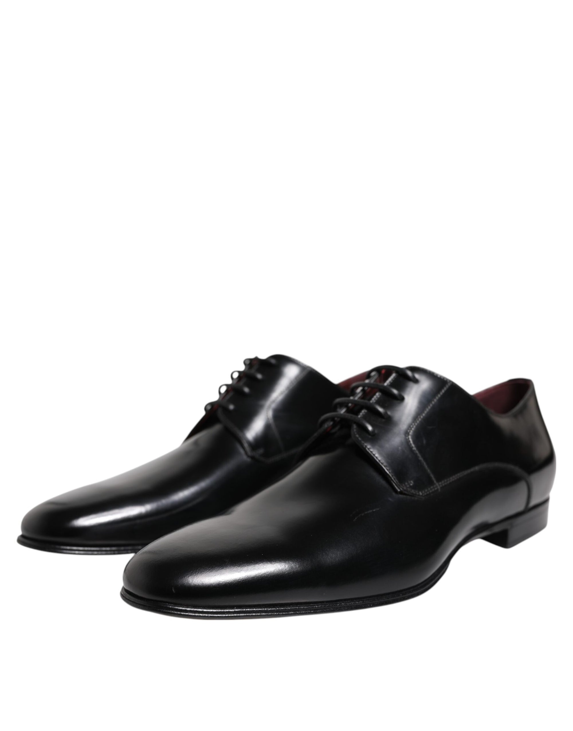 Dolce & Gabbana Black Leather Classic Derby Shoes