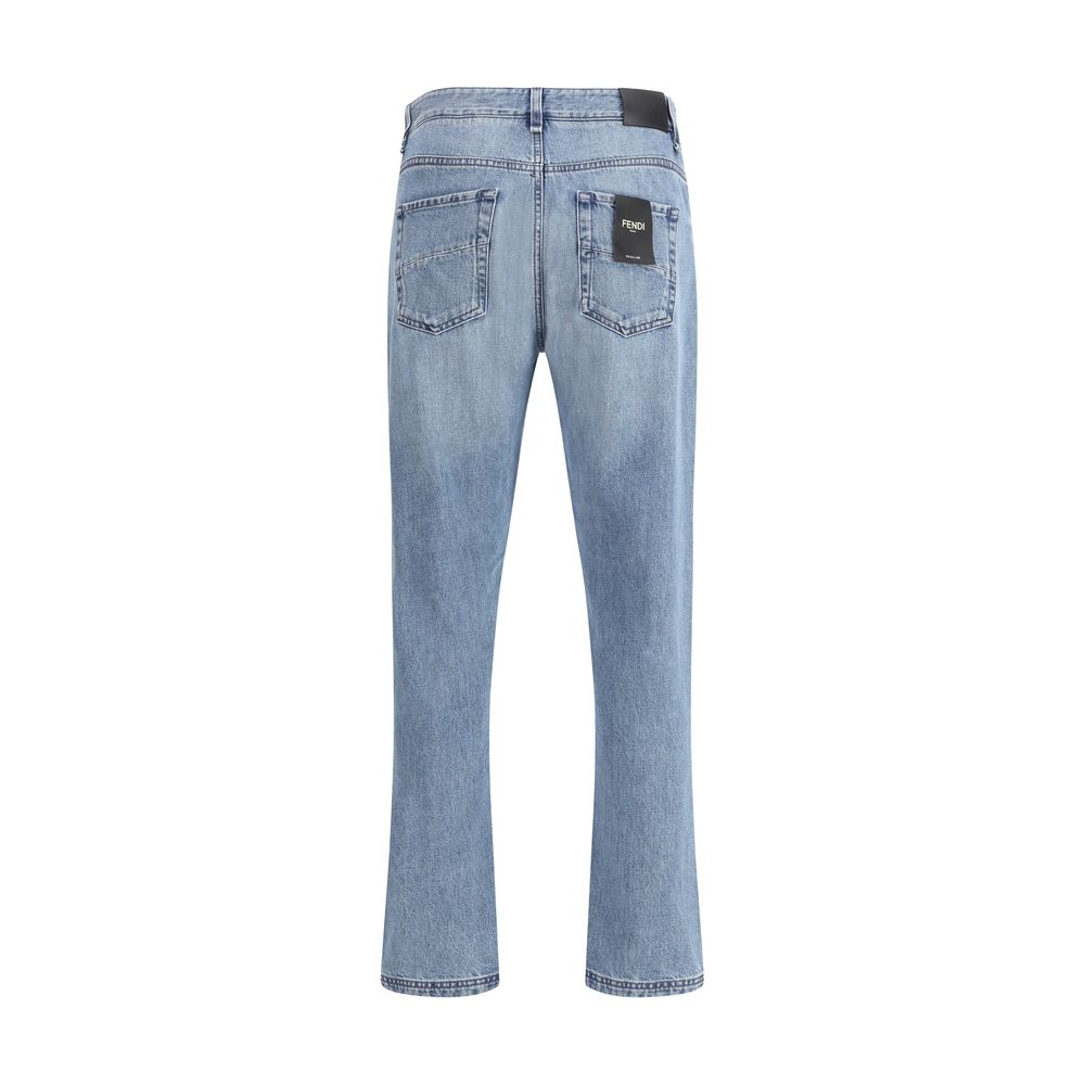 Fendi Straight Leg Light Wash Jeans