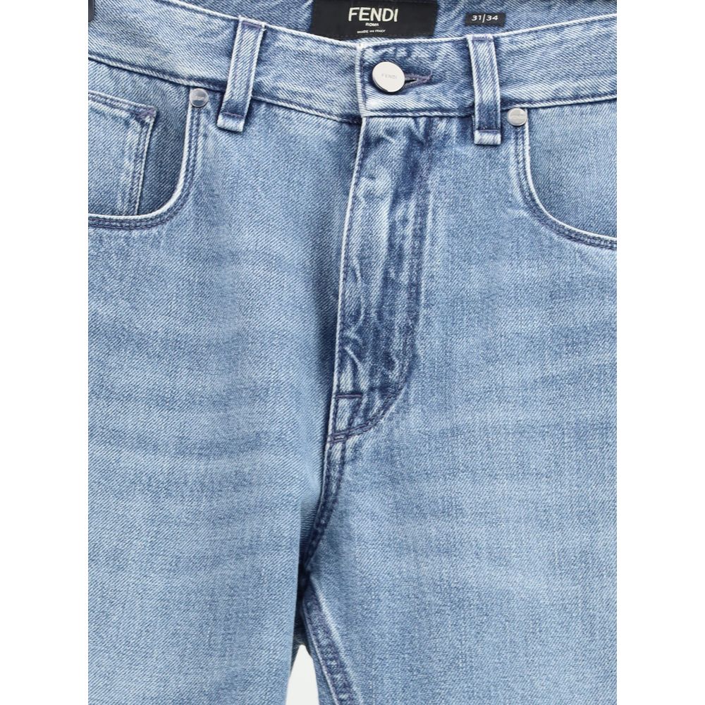 Fendi Straight Leg Light Wash Jeans