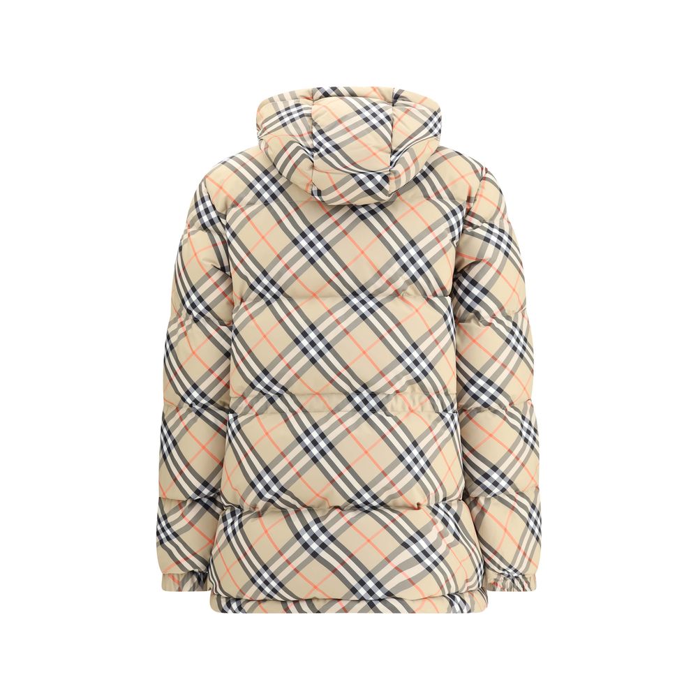 Burberry Hooded Checkered Down Jacket