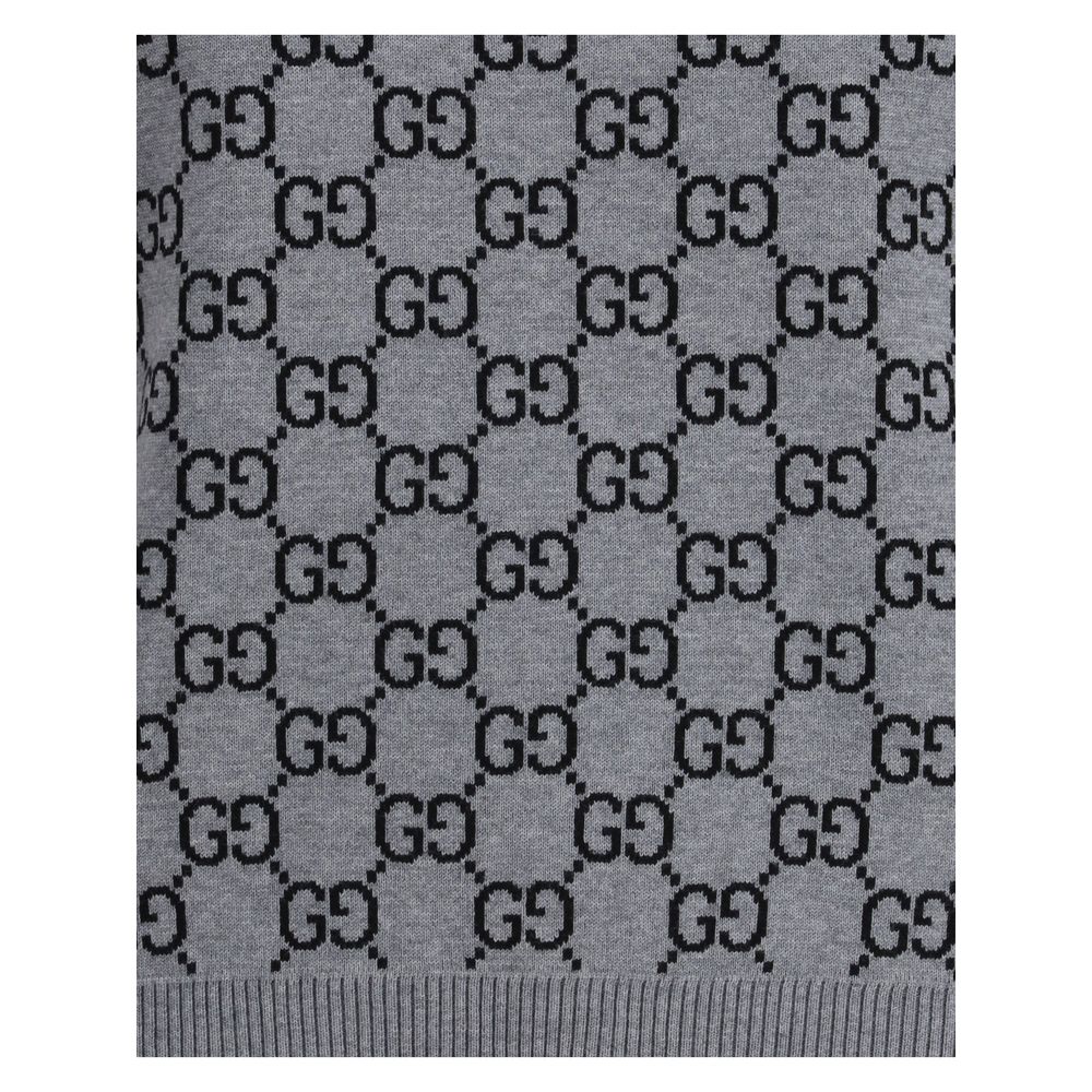 Gucci GG monogram short sleeve wool Knit Top