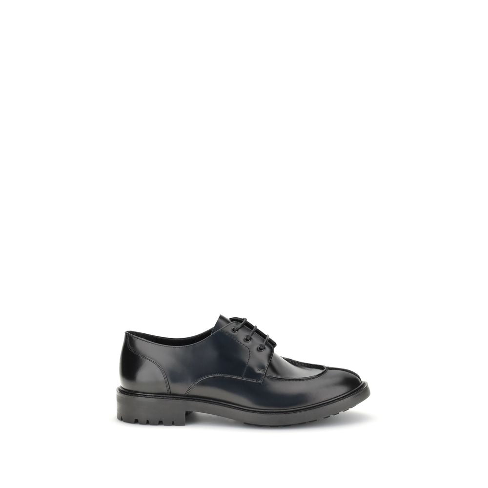 Saint Laurent Black Leather Lace-Up Derby Shoes