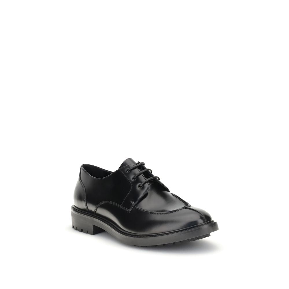 Saint Laurent Black Leather Lace-Up Derby Shoes