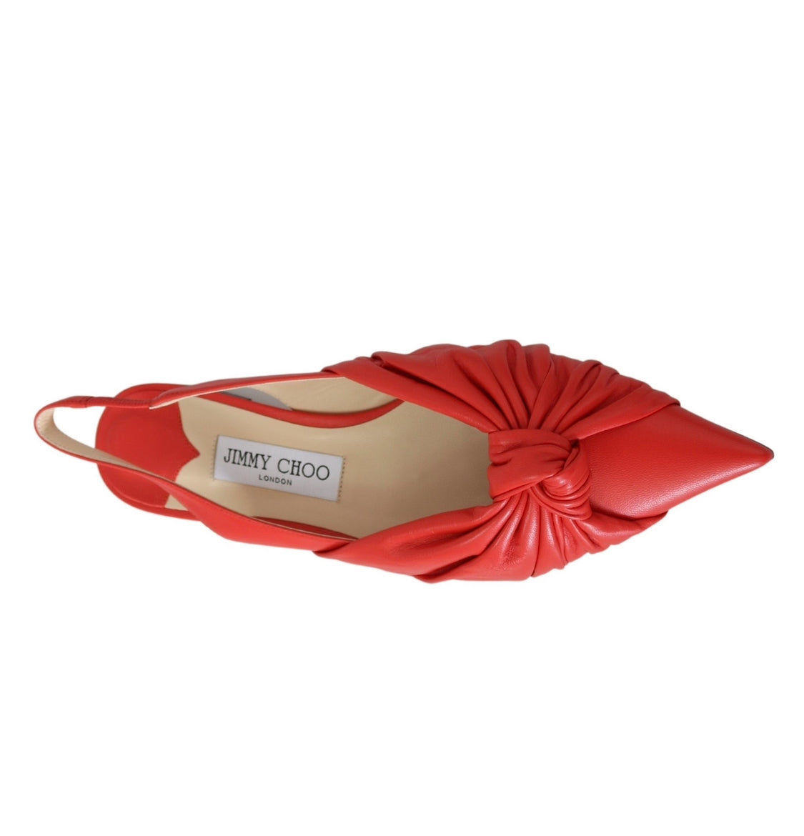 Jimmy Choo Chic Red Pointed Toe Leather Pump Flats