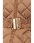 Guess Logo Quilted & Hooded Parka Jacket With Belt