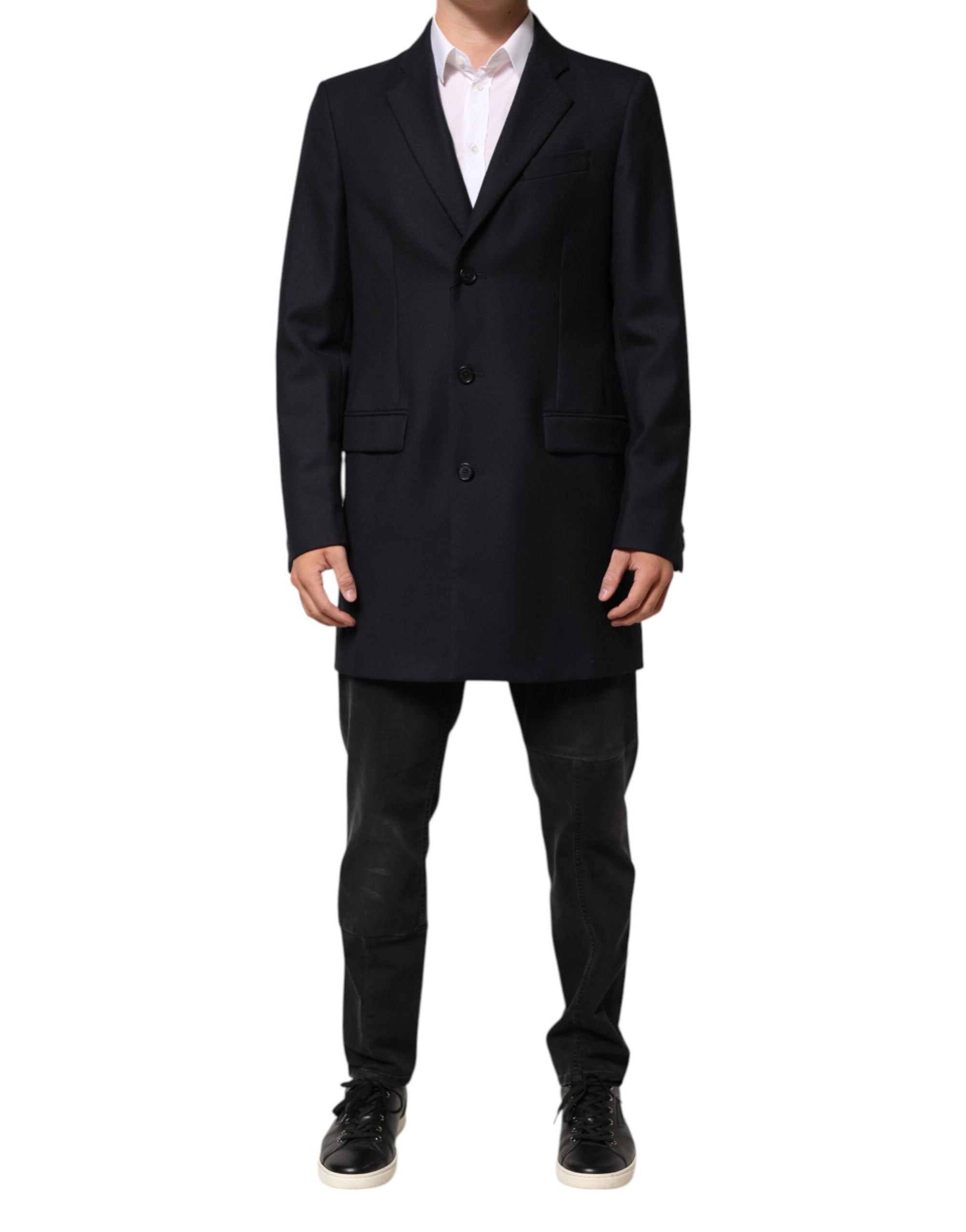 Dolce & Gabbana Longline Wool Blazer - Deep Blue