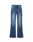 Desigual Dark Wash Boot Cut Jeans With Floral Art