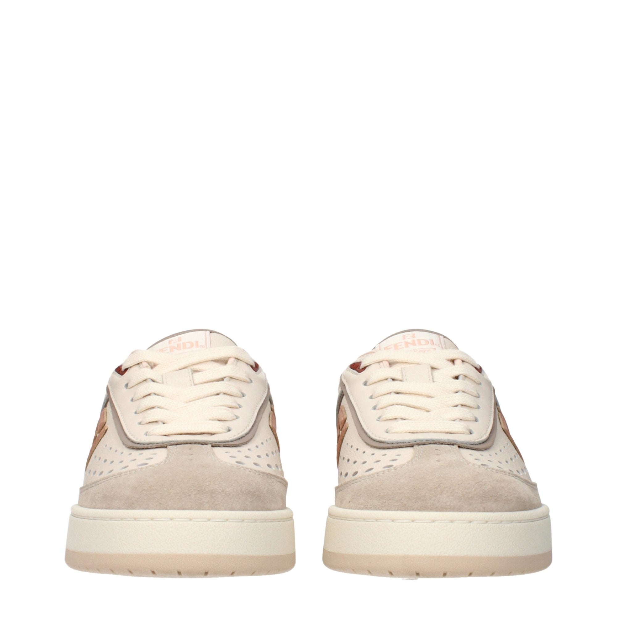 Fendi Cream/Beige Leather Low Top Sneakers