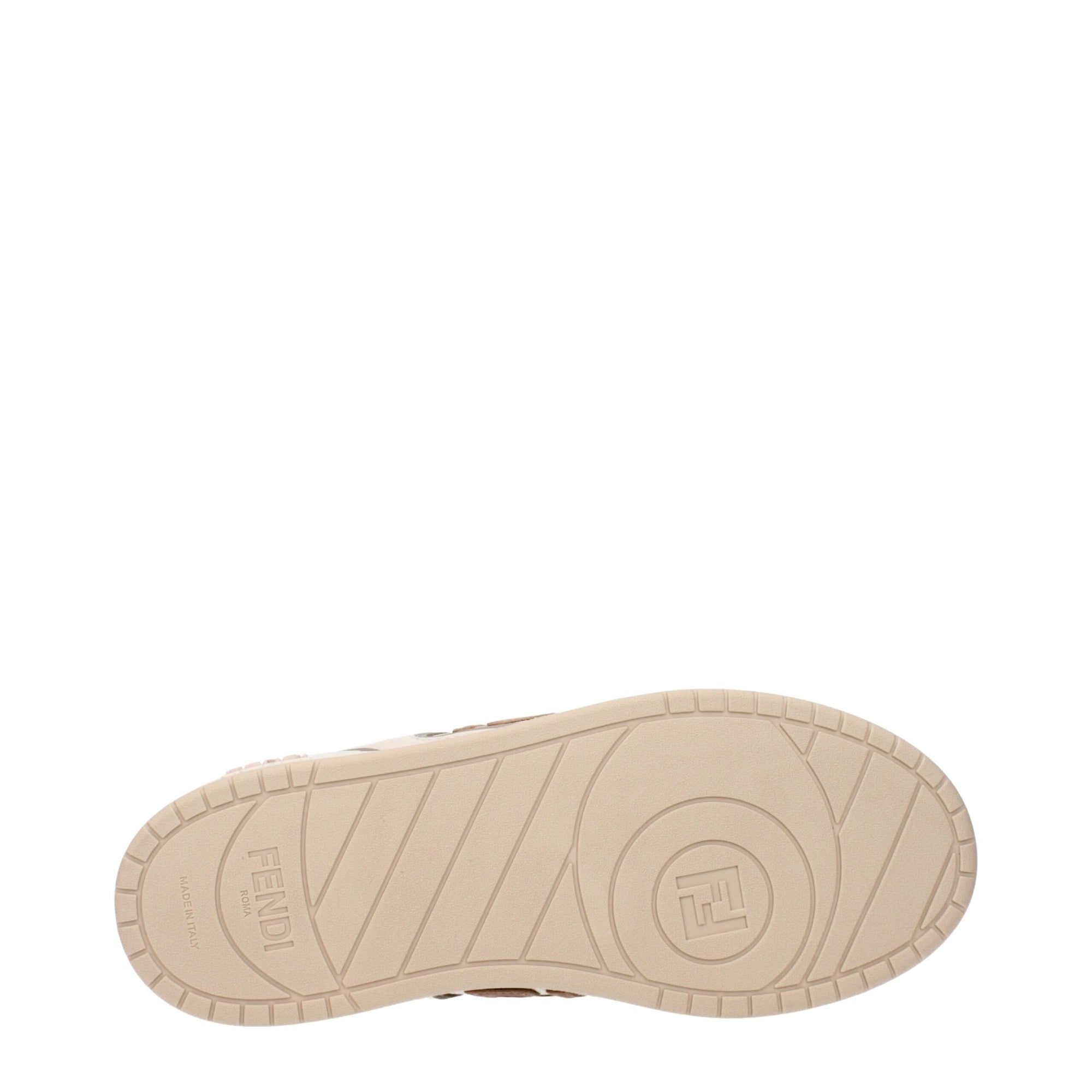 Fendi Cream/Beige Leather Low Top Sneakers