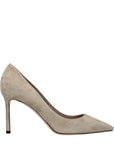 Jimmy Choo Taupe Leather High Heel Stiletto Pumps