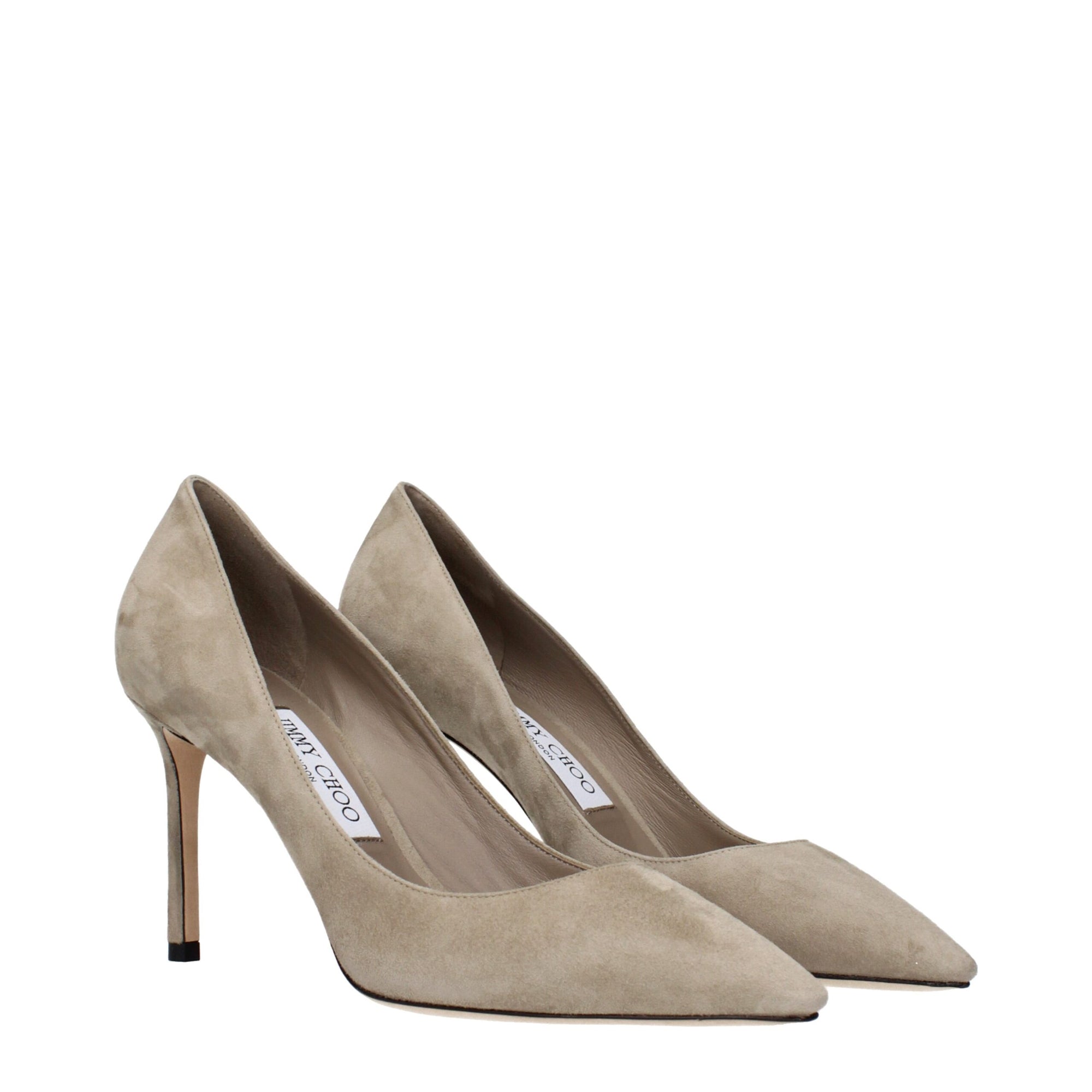 Jimmy Choo Taupe Leather High Heel Stiletto Pumps