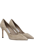 Jimmy Choo Taupe Leather High Heel Stiletto Pumps