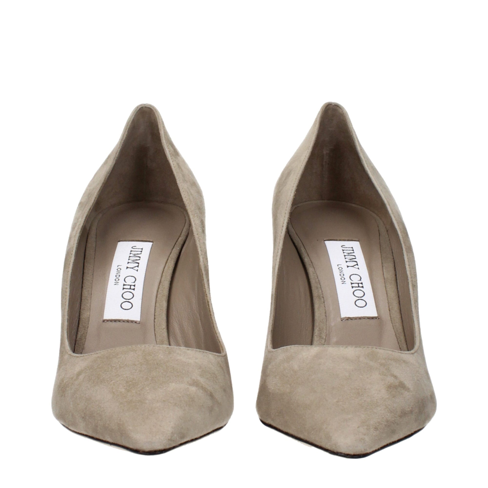 Jimmy Choo Taupe Leather High Heel Stiletto Pumps