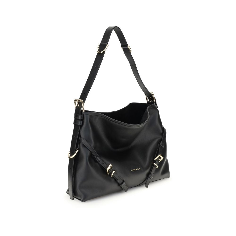 Givenchy Black Leather Voyou Shoulder & Hobo Bag