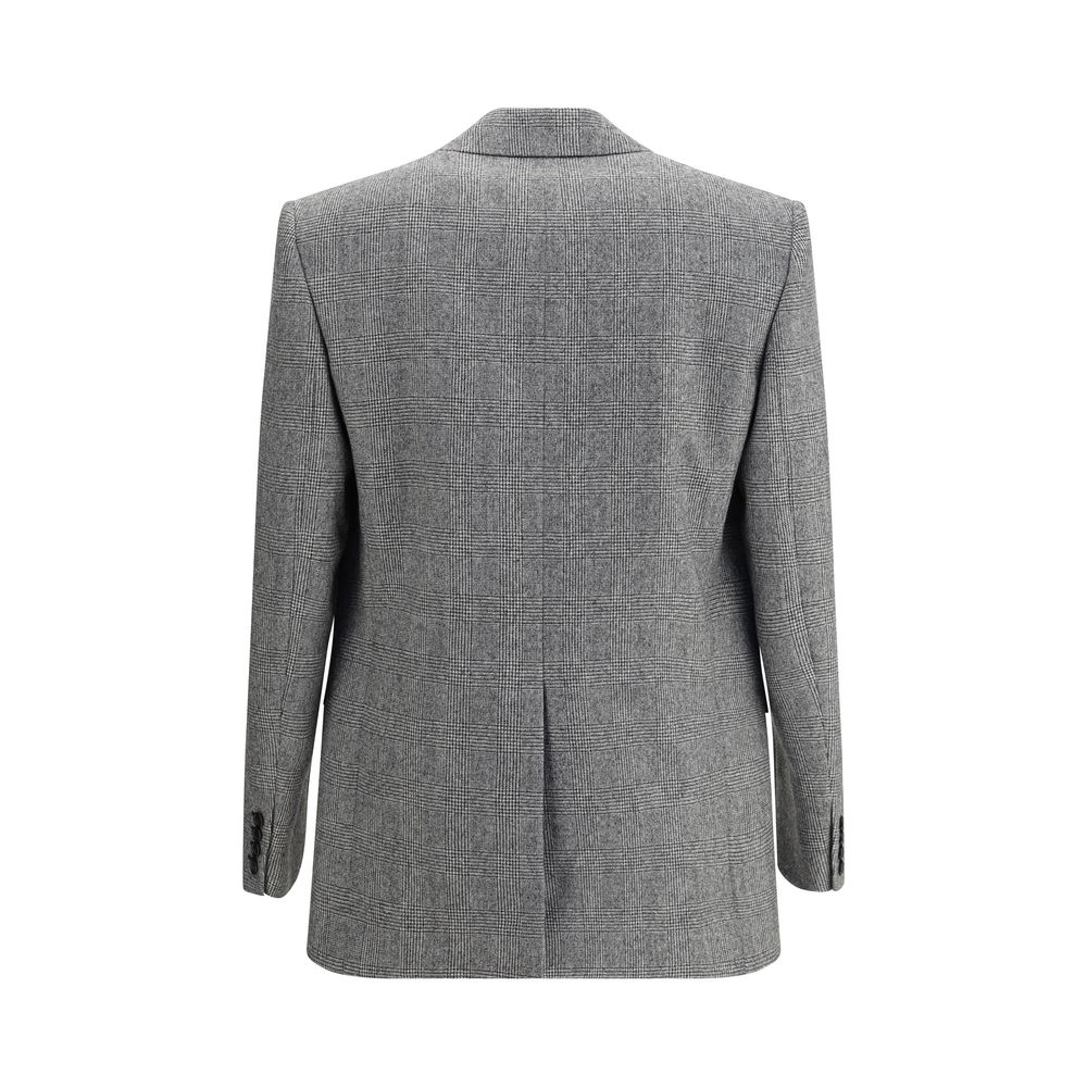 Saint Laurent Prince de Galles Checkered Wool Blazer