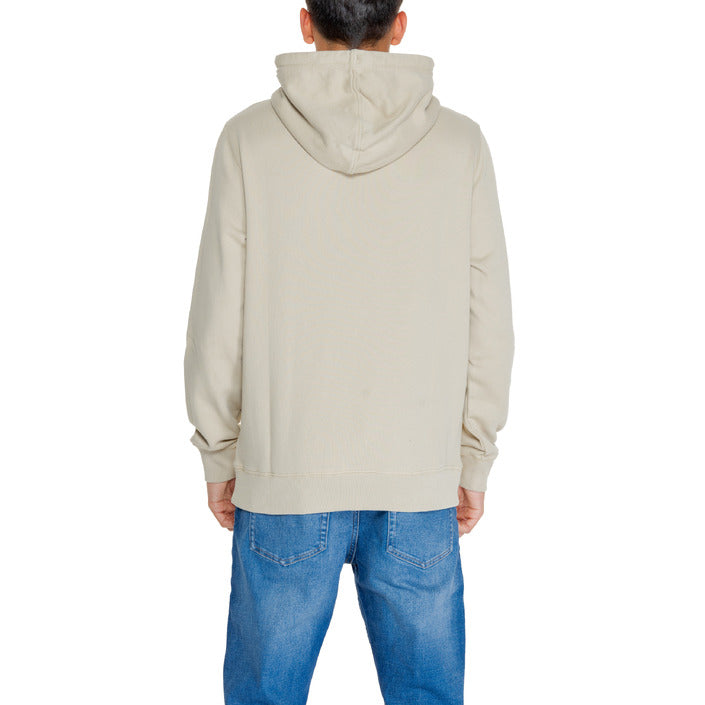 Calvin Klein Jeans Logo 100% Cotton Beige/Cream Hooded Pullover