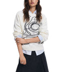 Desigual Line Art 100% Cotton Sweater & Knit Top