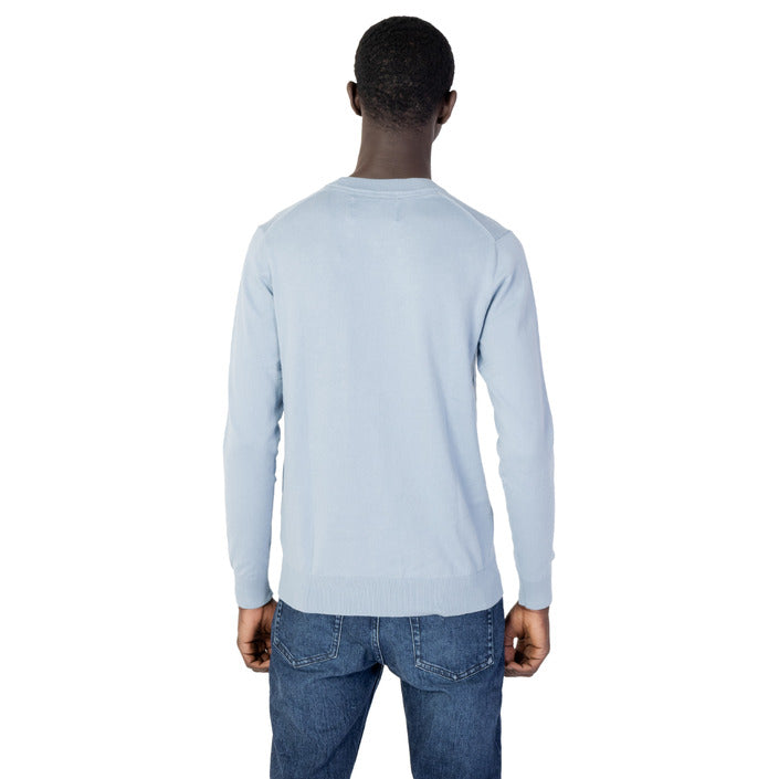 Calvin Klein Jeans Logo Cotton-Rich Crewneck Sweater Light Blue